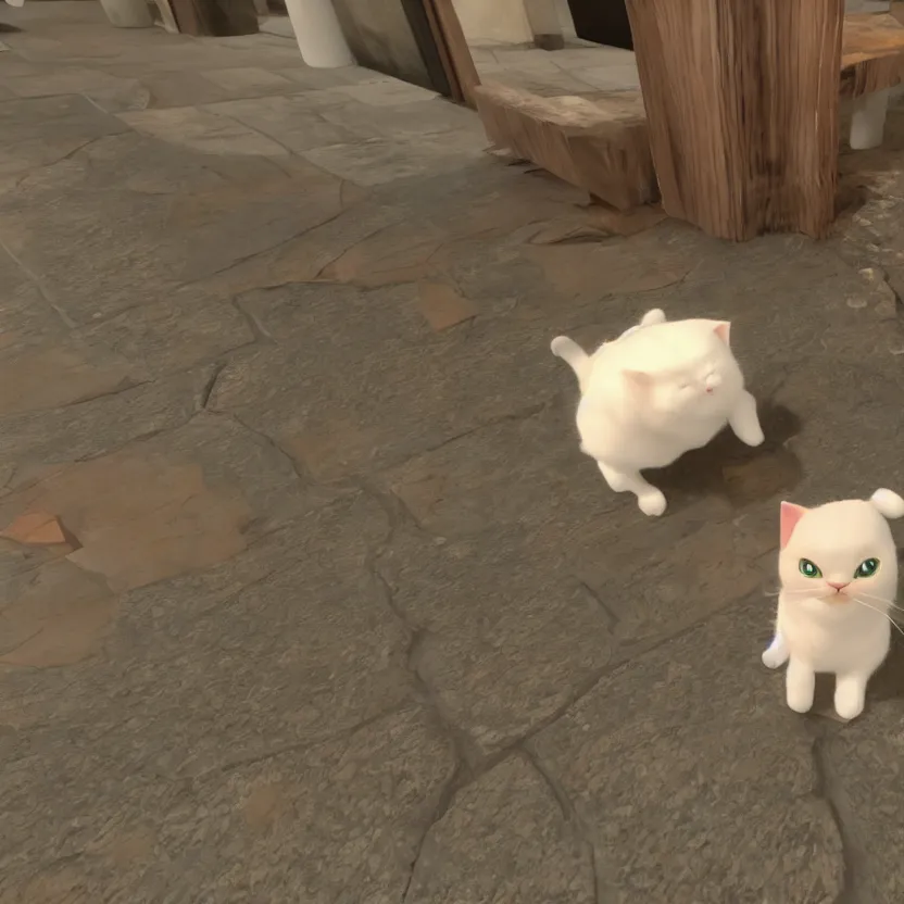 Image similar to a very cute cat, unreal engine, path tracing