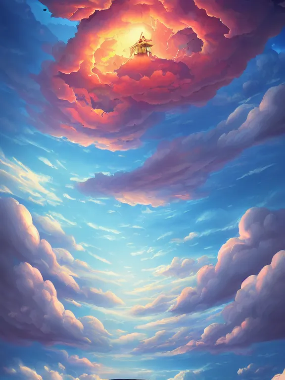 Prompt: A beautiful ultra detailed matte painting a sky in the wind vivid colors, by Cyril Rolando, David Wiesner, unreal engine, trending on artstation
