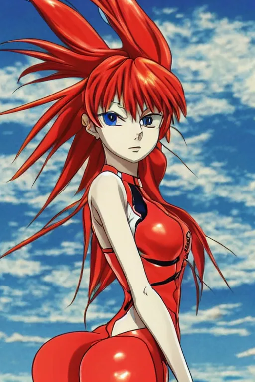 Prompt: Portrait of Asuka Langley Soryu from Evangelion, 8k, hyper detailed, insanely detailed and intricate, golden ratio, hypermaximalist, elegant, ornate, luxury, elite, ominous