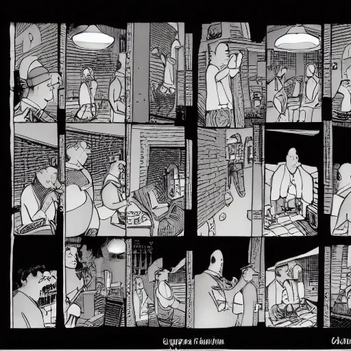 Prompt: dslr of a the far side single - panel comic drawn by gary larson, comprehensive 2 d render, perfect symmetry, intricate, masterpiece, grayscale