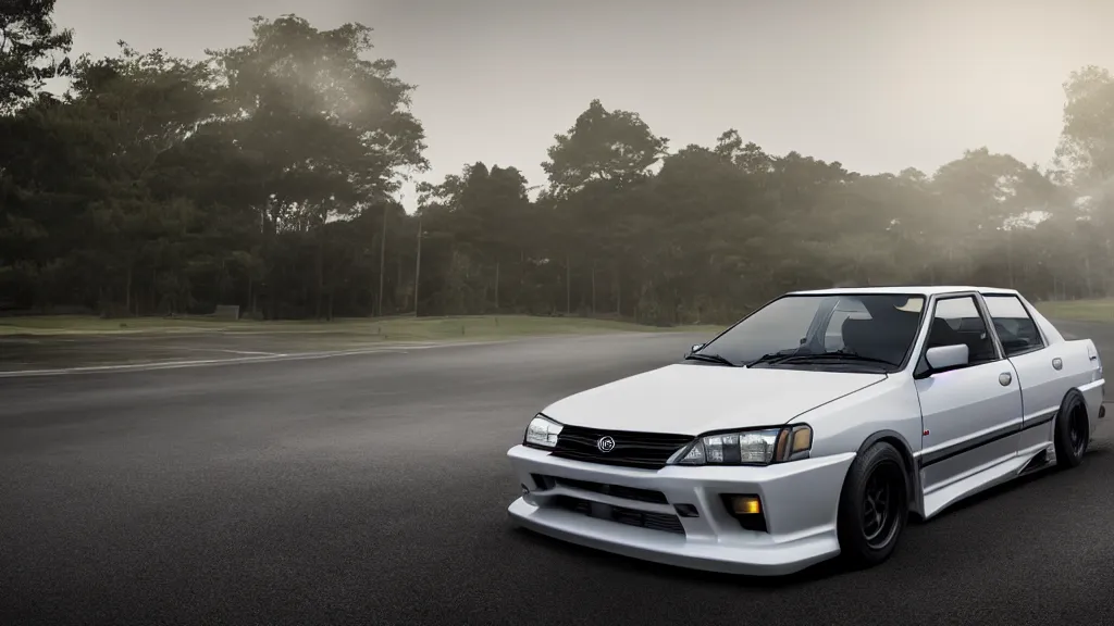 Prompt: toyota sprinter trueno 3 door gt - apex with popup headlights, cinematic, nikon d 7 5 0, long exposure, white balance, 8 k, led, lumen global illumination, fog, ray tracing reflections, fxaa, rtx, post - production