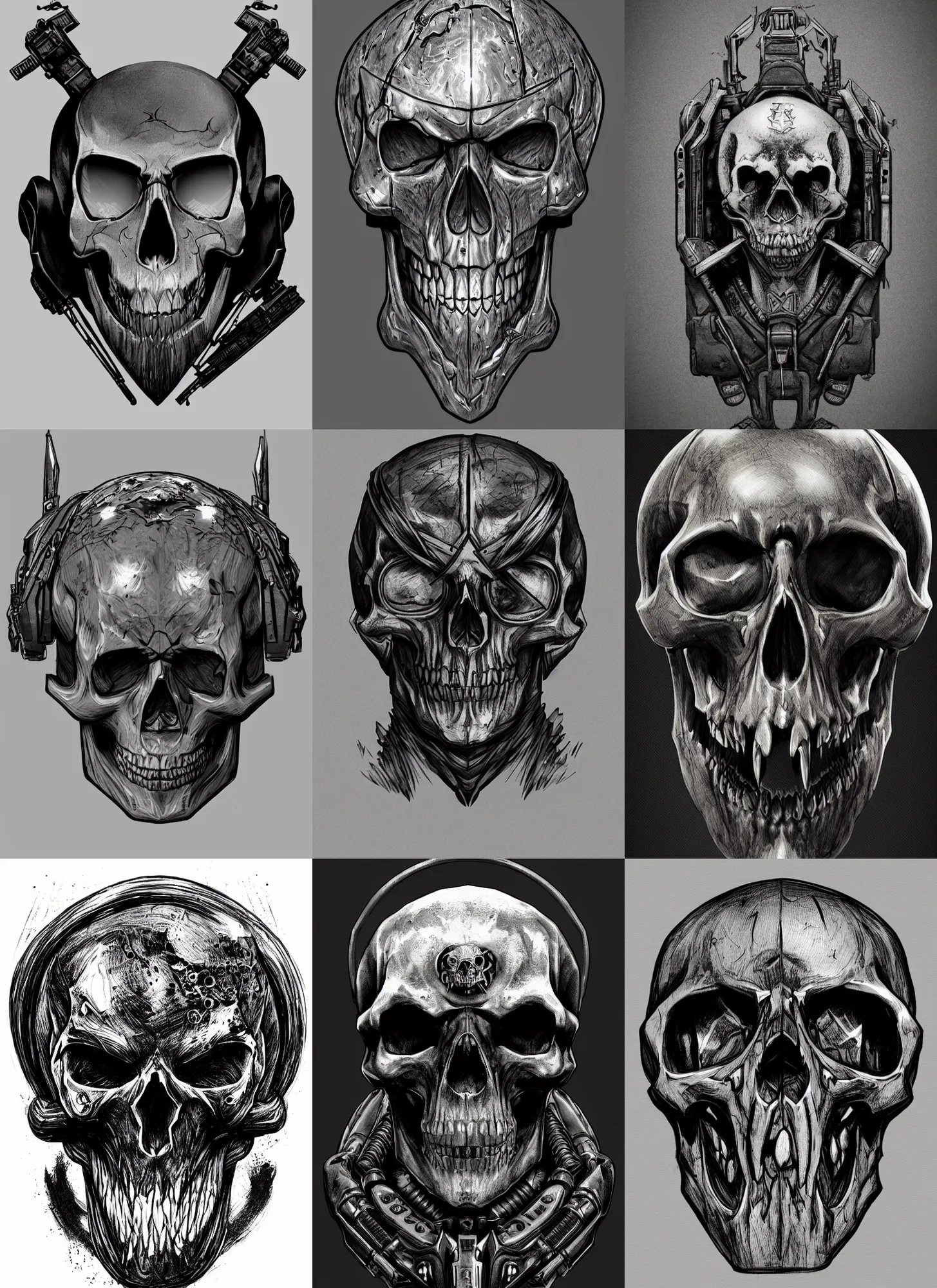 Prompt: spec - ops head, ( ( logo of skull ) ), special forces, dark design, artstation, concept art, realistic, intricate details