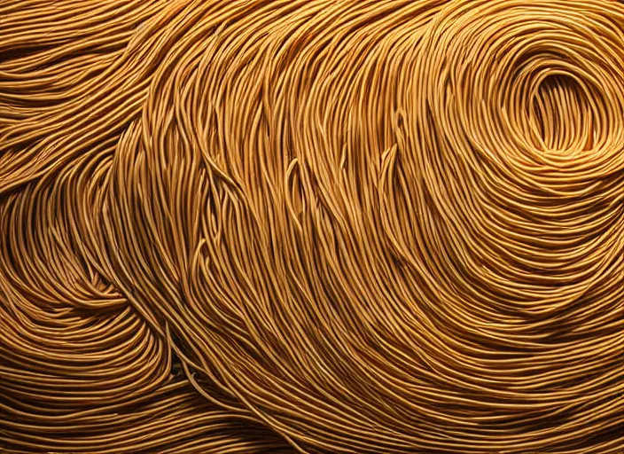 Prompt: Studio photograph of a person made of spaghetti, detailed photography, studio lighting