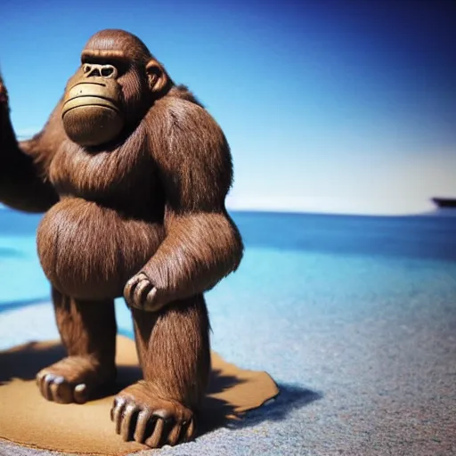 Prompt: king kong in a bikini.