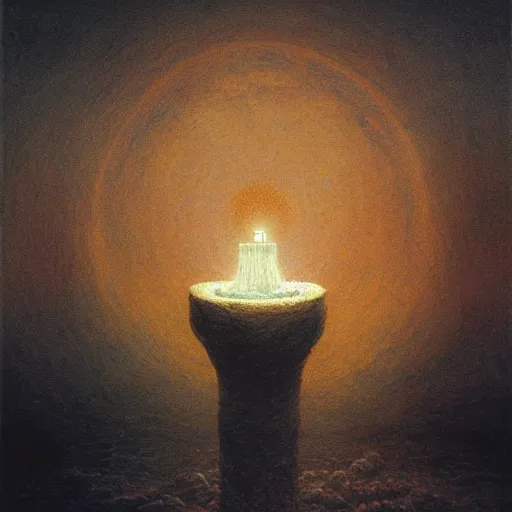 Image similar to Anger potion, inner light. Concept art. Beksinski