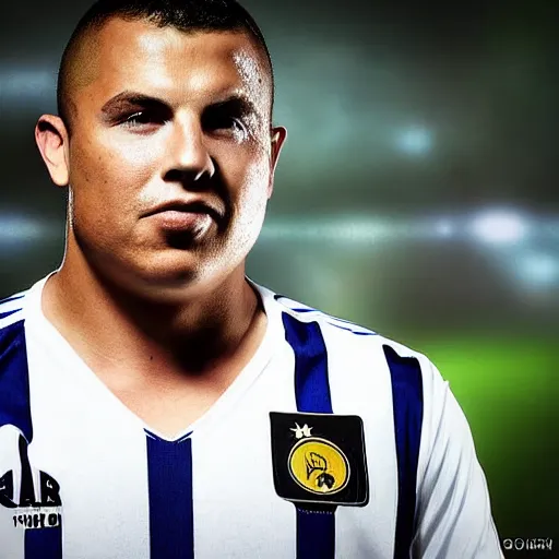 Image similar to real ronaldo nazario fenomeno head and shoulders portrait photograph by mark mann