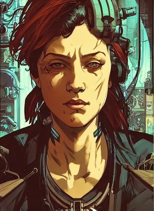 Image similar to cyberpunk bartender. portrait by ashley wood and alphonse mucha and laurie greasley and josan gonzalez and james gurney. spliner cell, apex legends, rb 6 s, hl 2, d & d, cyberpunk 2 0 7 7. realistic face. vivid color. dystopian setting.