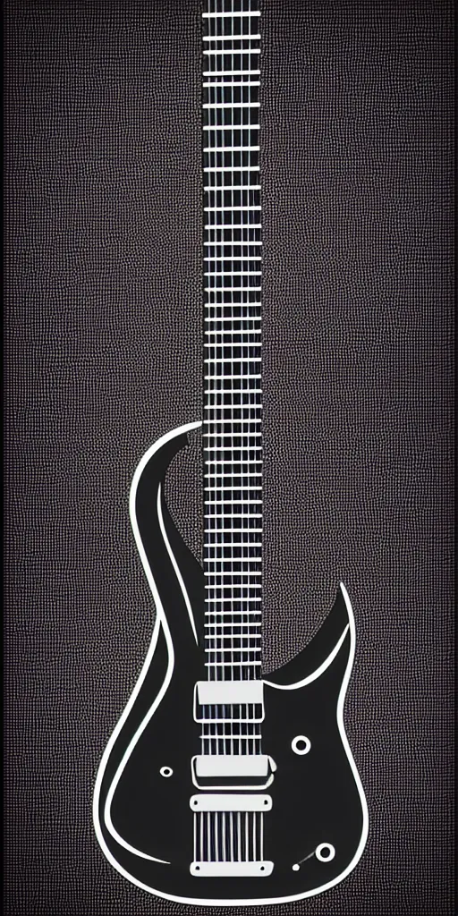 Image similar to vector art of a electric guitar with a black background, simple. A k_euler_ancestral