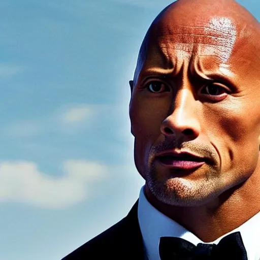 Image similar to Dwayne Johnson, intense stare, sharp, highly detailed, Hollywood movie still