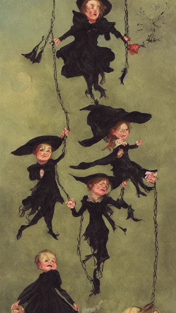 Prompt: witch hanging, victorian painting