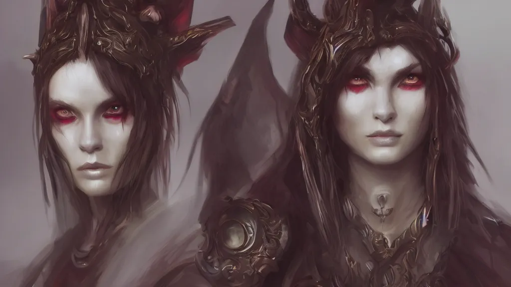 Image similar to portrait of demonic priestess,by 张 政,Andres Rios, artstation, cgsociety,