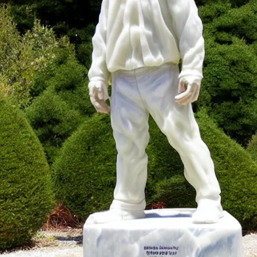 Image similar to walter white full body marble sculpture