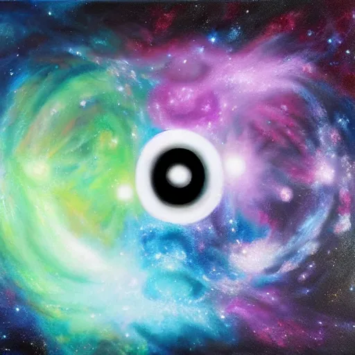 Prompt: a yinyang symbol as a nebula, hyper - detailed oil painting, mystical, magical, implosion, realistic, 4 k,