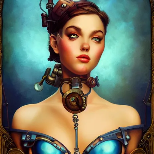 Image similar to lofi underwater steampunk portrait, Pixar style, by Tristan Eaton Stanley Artgerm and Tom Bagshaw.