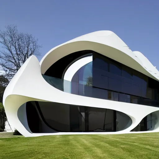 Image similar to house designed by zaha hadid