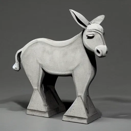 Prompt: donkey made of concrete artstyle roman