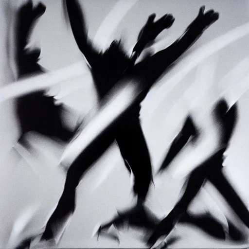 Prompt: dynamic person, energetic and vigorous movement, by robert longo