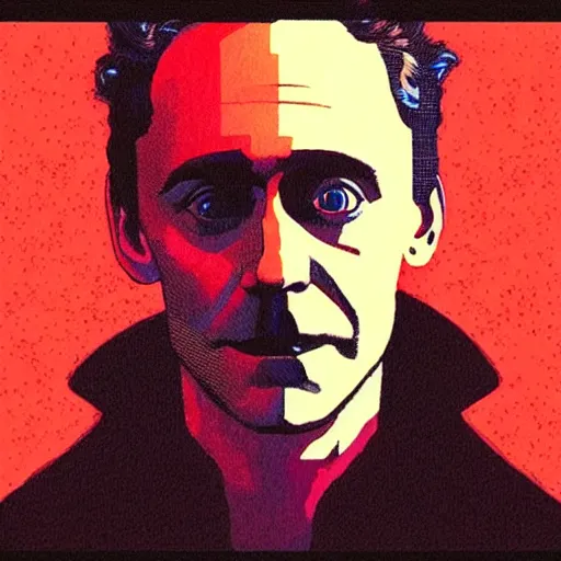 Image similar to “ tom hiddleston retro minimalist portrait by jean giraud, moebius starwatcher, comic, 8 k ”