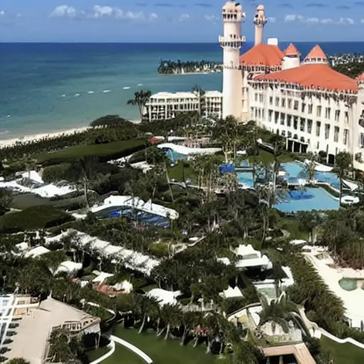 Image similar to Donald Trumps Mar-a-lago resort being raided by the FBI, High detail