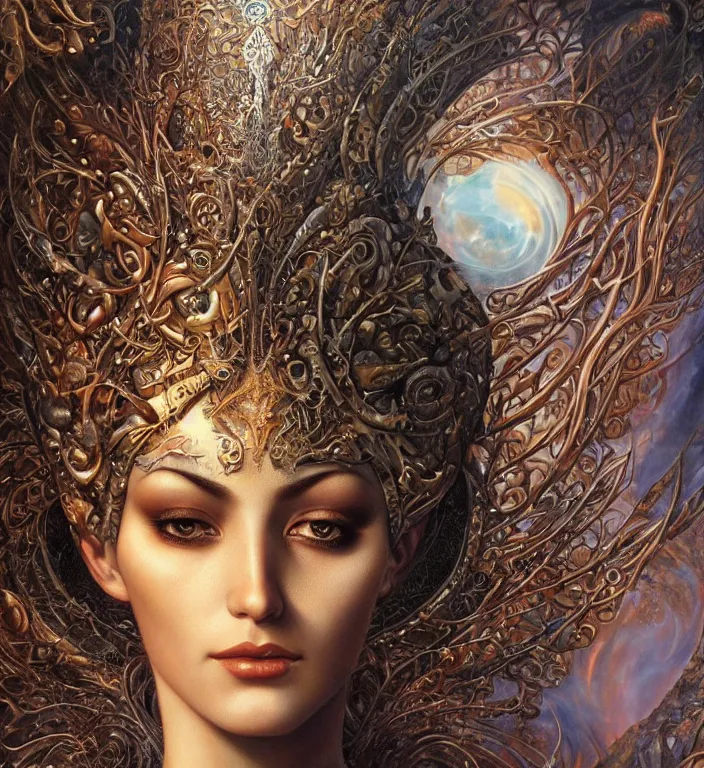 Image similar to a goddess, smooth, coherent, high detailed, by Karol Bak, unreal engine