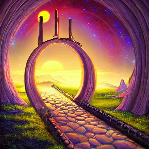 Image similar to Magic Gateway to Utopia Fantasy Art by John Stephans