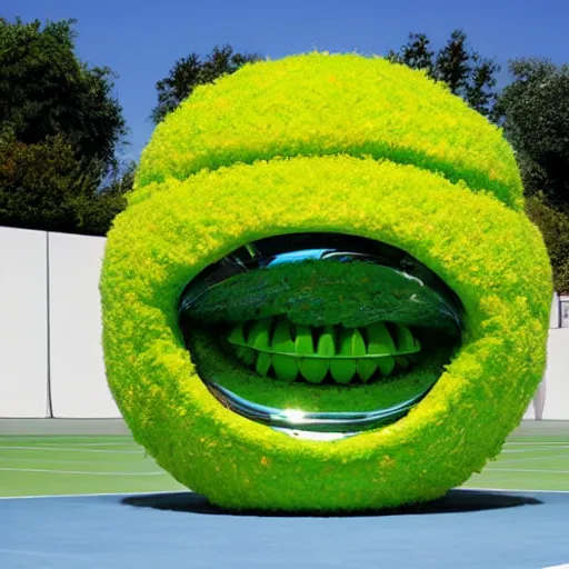 Image similar to a tennis ball monster by jeff koons