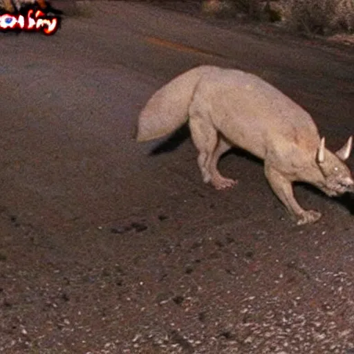 Prompt: a beast chupacabra caught on security camera outside at skinwalker ranch nevada 8 k hi resolution