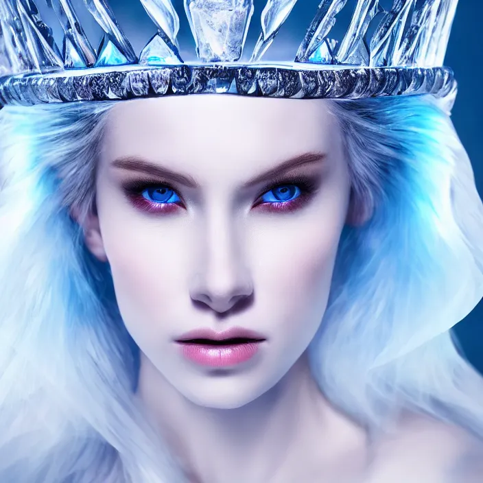 Prompt: photo of a very beautiful!! ice queen warrior with ice powers highly detailed 8 k hdr smooth sharp focus high resolution award - winning photo
