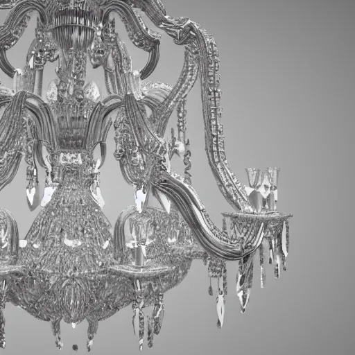 Prompt: ornate and detailed crystal chandelier melting, insane details, 3 d render, glorious, complicated, symmetrical