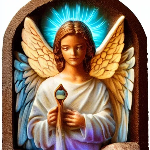 Image similar to bioluminiscent biblically correct angel