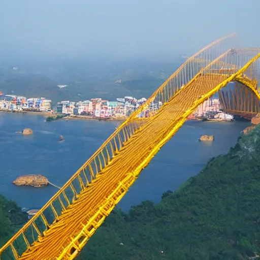 Prompt: vietnams golden bridge