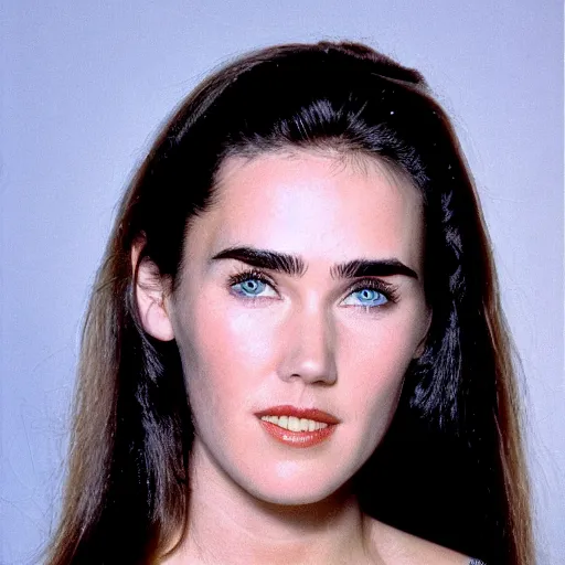 Image similar to face of 20 years old Jennifer Connelly with blonde hair