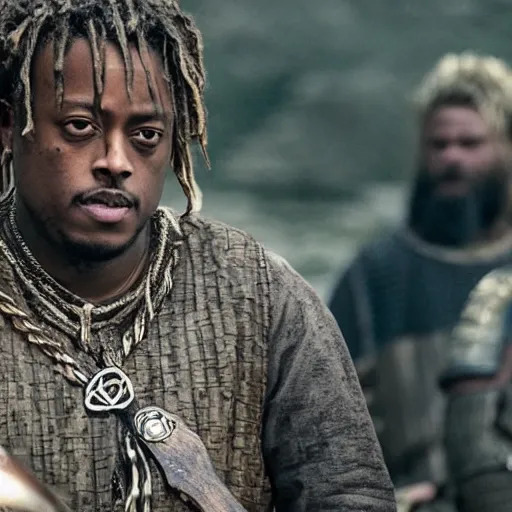 Image similar to juice wrld in Vikings very detailed 4k quality super realistic