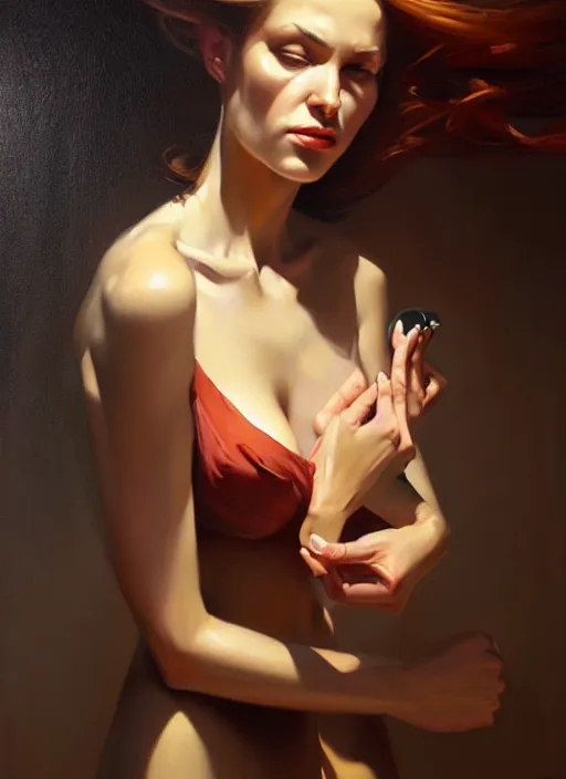 Prompt: fine art portrait oil painting of a beautiful woman, perspective, ultra detailed, elegant, intricate, dynamic lighting, hyperrealism, sharp focus, art by peter mohrbacher and greg manchess and andrei riabovitchev