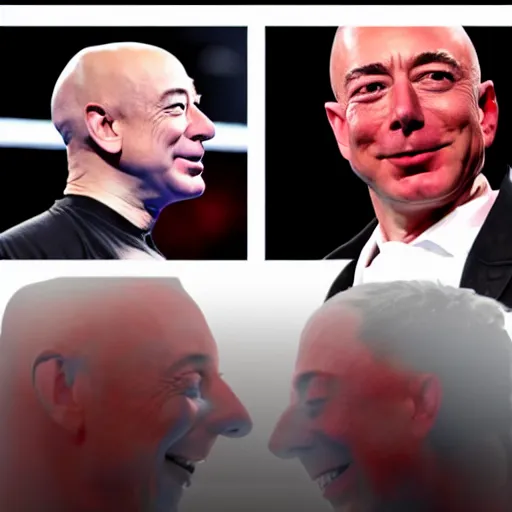 Prompt: live broadcast of an evening of boxing elon musk vs jeff bezos