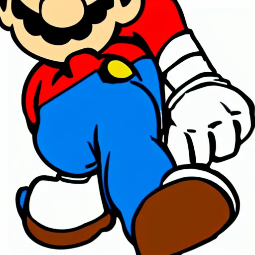 Prompt: Mario as a smurf, clipart, wide view