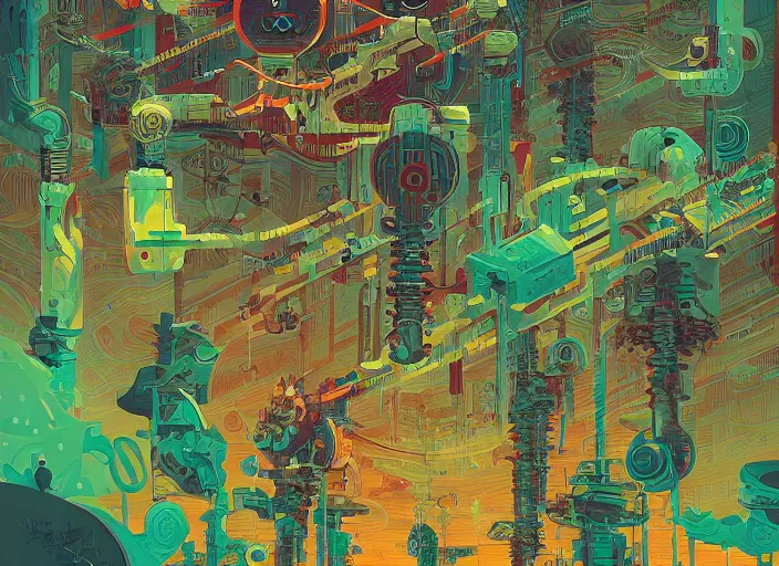 Prompt: biopunk kingdom by android jones and petros afshar, tom whalen, james gilleard