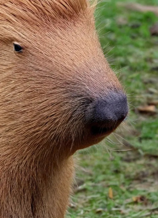 Prompt: hyperrealistic capybara!! student photo id