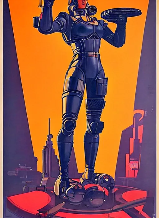 Prompt: soviet propaganda poster. cyberpunk mech pilot. portrait by jean giraud and anton otto fischer and john philip falter and will eisner and gil elvgren. realistic proportions. character art. science fiction d & d. tf 2, overwatch, rb 6 s, cyberpunk 2 0 7 7, blade runner 2 0 4 9.