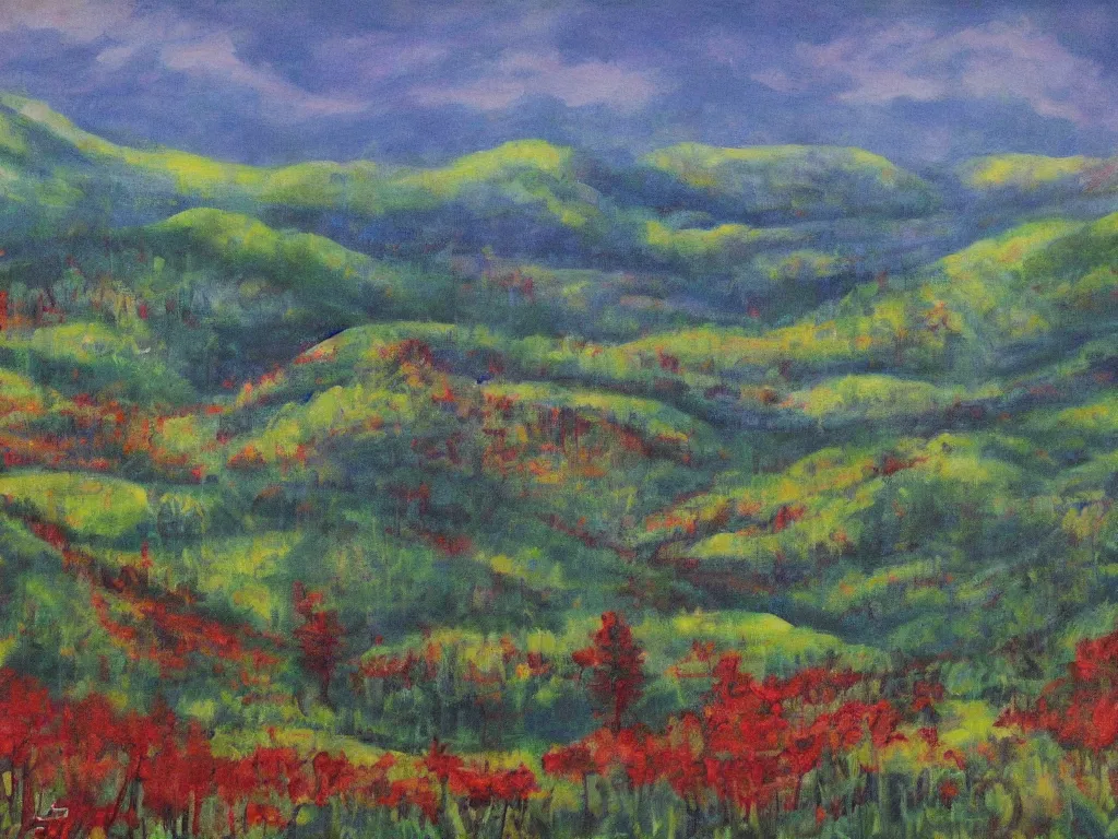 Image similar to the laurentians. artwork by susanne la.