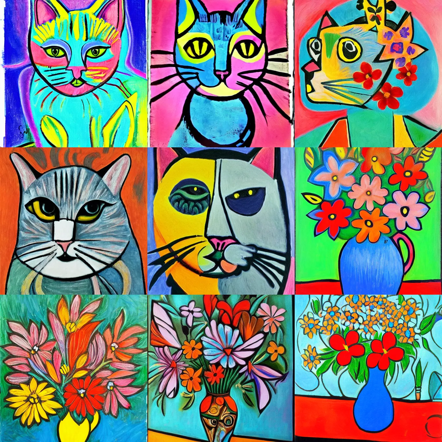 Cat Flower Picasso | Stable Diffusion