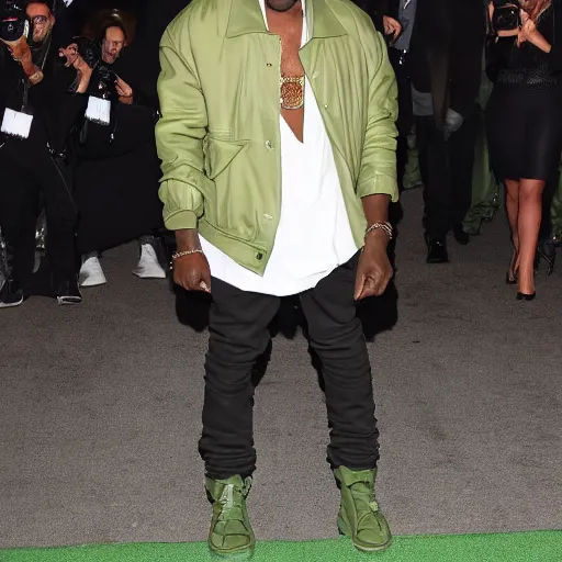 Image similar to kanye west as an avocado, red carpet photography