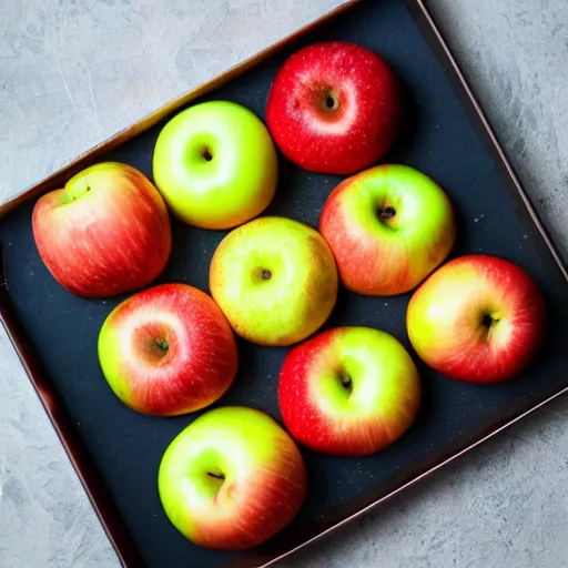 Prompt: cookies intertwined with apples, explosion, extreme intensity, fantastic landscape