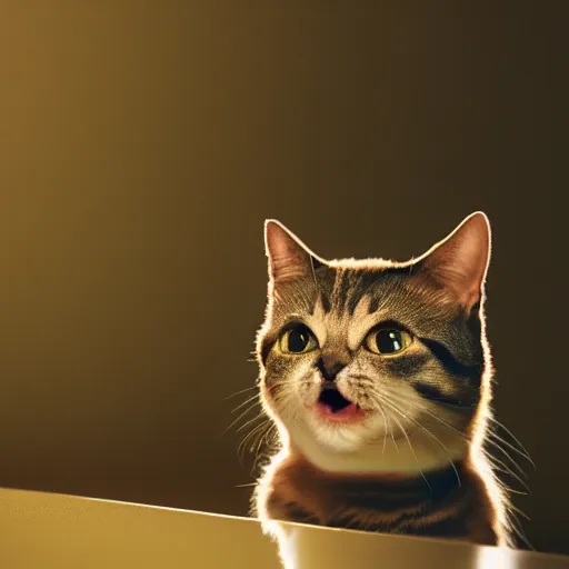 Image similar to lil bub the cat, splash art, movie still, cinematic lighting, dramatic, octane render, long lens, shallow depth of field, bokeh, anamorphic lens flare, 8k, hyper detailed, 35mm film grain