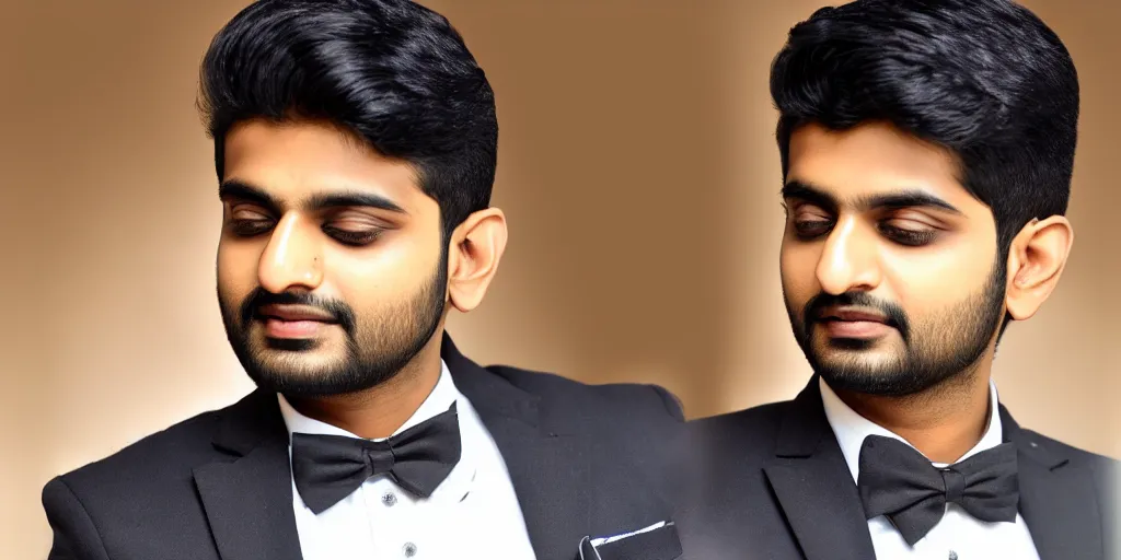 Image similar to 4k portrait of Ayush Kaushal in formals