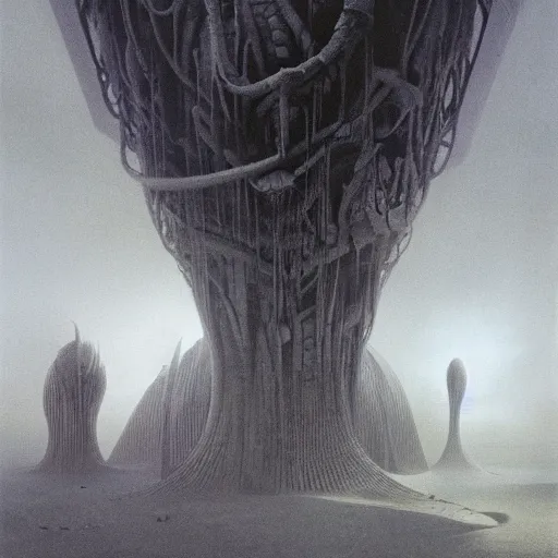 Prompt: epic alien jungle by zdzisław beksinski, greg rutkowski inside a giant futuristic bio structure by zaha hadid