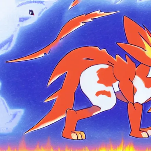 Image similar to never before seen fire type pokemon, illustrated by tokiya and ken sugimori, concept art