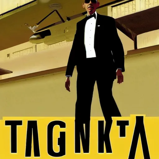 Image similar to Barack Obama Gangster wearing a Tuxedo on the cover of gta San Andreas