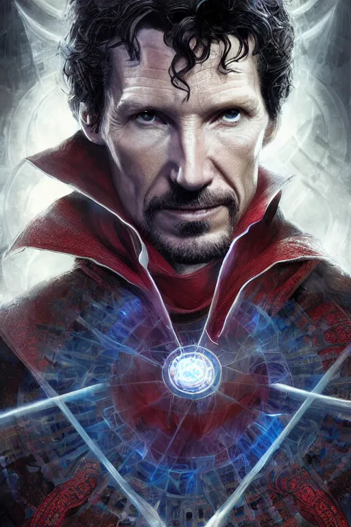 Image similar to Portrait of Todd Howard as Doctor Strange highly detailed, marvel comics, dark, intricate, highly detailed, smooth, artstation, digital illustration by Ruan Jia and Mandy Jurgens and Artgerm and Wayne Barlowe and Greg Rutkowski and Zdislav Beksinski