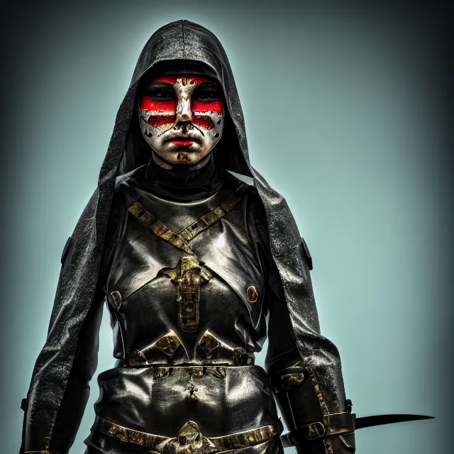 Image similar to photo of acyberpunk nun warrior highly detailed 8 k hdr smooth sharp focus high resolution award - winning photo